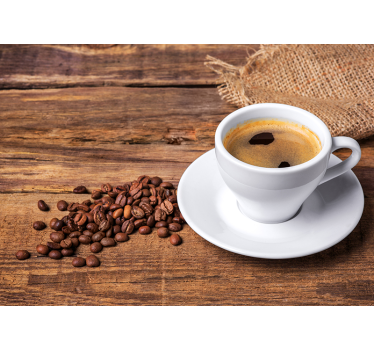 Kitchen blind coffee on a wooden table - TenStickers