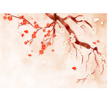 Kitchen blind with chinese tree wall design - TenStickers