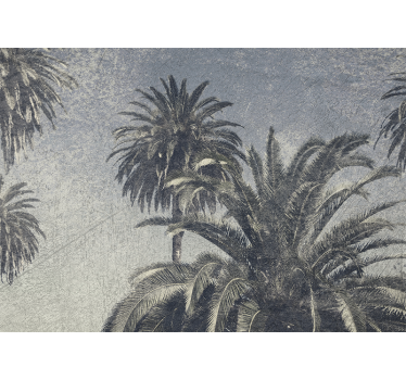 Kitchen blind gray drawn palm trees - TenStickers