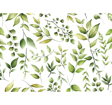 Kitchen blind watercolor eucalyptus leaves - TenStickers