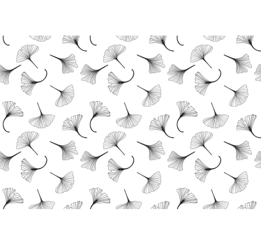 Kitchen blind ginkgo leaves black pattern - TenStickers