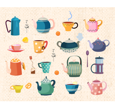Vintage tea kitchen blind - TenStickers