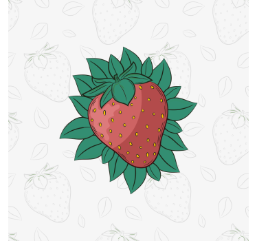 Kitchen blind bright juicy strawberries green leaves - TenStickers