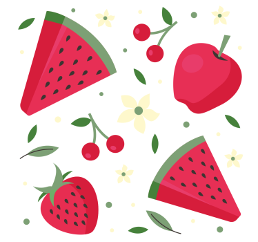 Kitchen blind with variety of fruit pattern - TenStickers