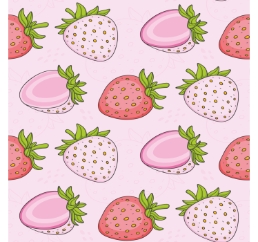 Kitchen blind seamless pink and red strawberries - TenStickers