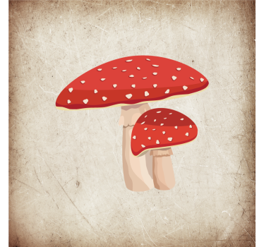 Kitchen blind with amanita mushroom illustration - TenStickers