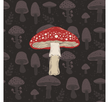 Kitchen blind with hand-drawn original mushroom design - TenStickers