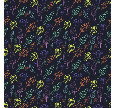 Kitchen blind with colorful mushrooms pattern - TenStickers