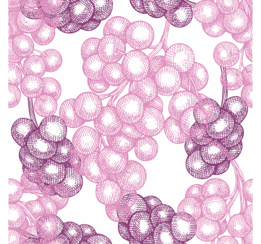 Kitchen blind with hand-drawn pink and purple grapes - TenStickers