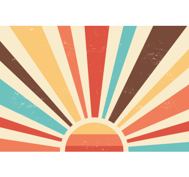Living room blind abstract vintage sunset - TenStickers