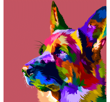 Living room blind rainbow german shepherd design - TenStickers