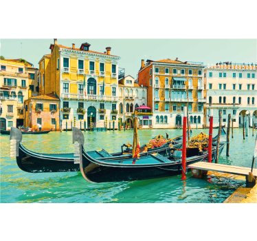 Living room blind aquarella venecia's canals - TenStickers