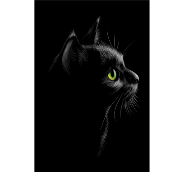 Living room blind green cat eyes - TenStickers