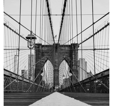Living room blind black and white brooklyn bridge - TenStickers