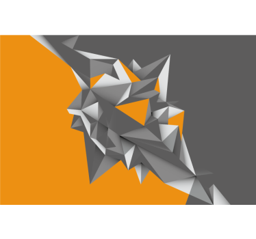 Living room blind in gray and orange geometric design - TenStickers