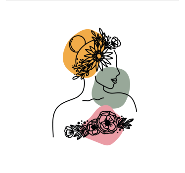 Living room blind with stunning floral woman face - TenStickers