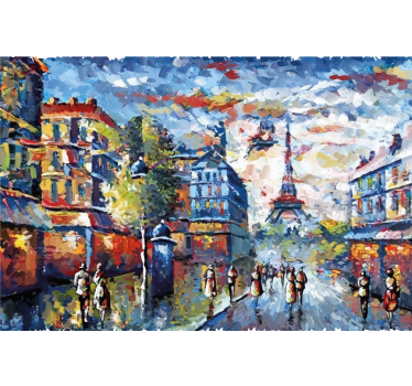 Living room blind parisian bohemian watercolor - TenStickers
