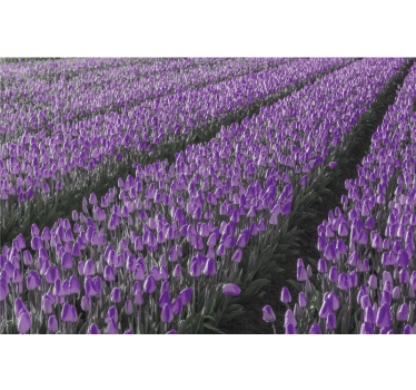Living room blind tulip line field - TenStickers