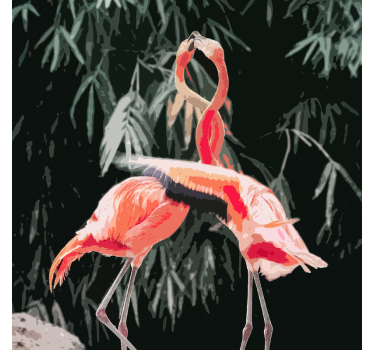 Living room blind with a lovely flamingo design - TenStickers