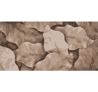 Living room blind in beige dried leaves pattern - TenStickers