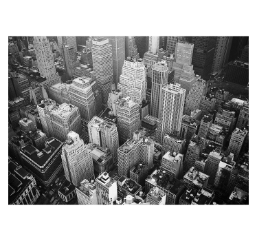 Living room blind new york aerial black and white - TenStickers