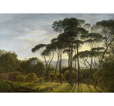 Living room blind italian forest view - TenStickers