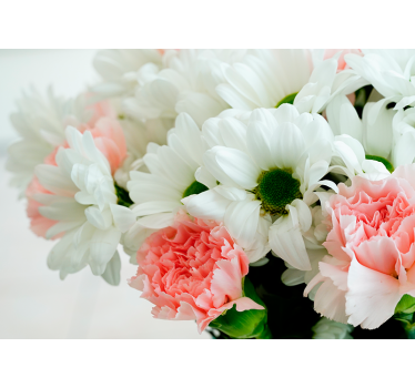 Living room blind beautiful white bouquet - TenStickers