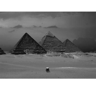 Living room blind wall mural of egypt's pyramids - TenStickers