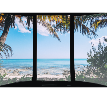 Living room blind with 3d sea view design - TenStickers