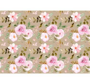 Living room blind with vintage beige rose texture - TenStickers