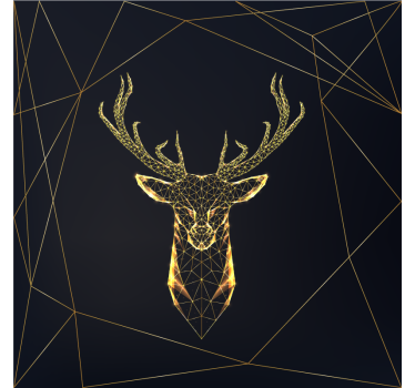 Living room blind geometric stag with gold - TenStickers