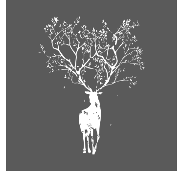 Living room blind tree stag design - TenStickers