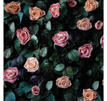 Living room blind with red rose flowers design - TenStickers