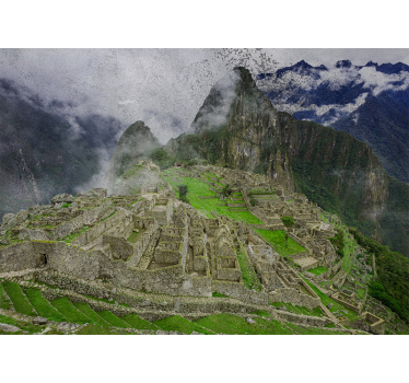 Living room blind inspired by machu picchu - TenStickers