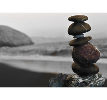 Living room blind zen tower stones - TenStickers