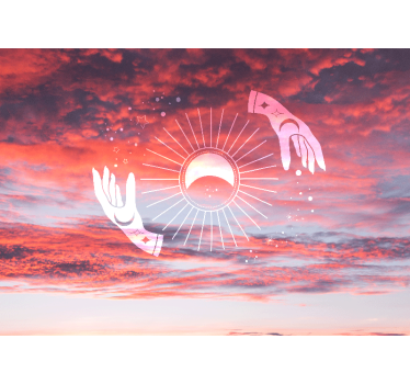 Zen skyward hands living room blind - TenStickers