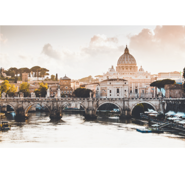 Living room blind angel's bridge with st. peter's basilica - TenStickers