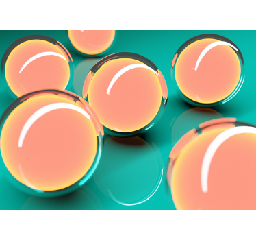 Living room blind 3d floating bowls with views - TenStickers