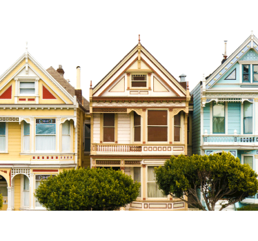 Living room blind inspired by san francisco vintage homes - TenStickers