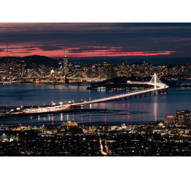 Living room blind san francisco at dusk - TenStickers