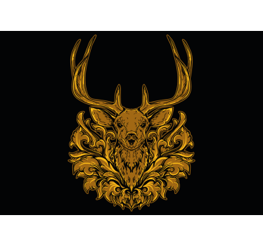 Living room blind golden stag - TenStickers