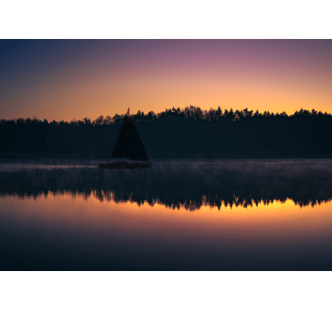Living room blind mazury sailboat sunset - TenStickers