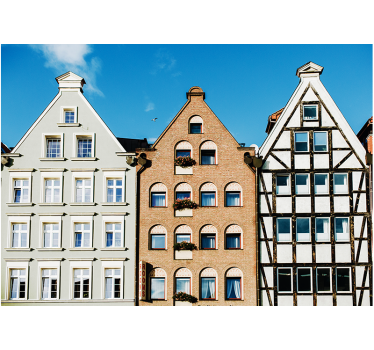 Living room blind ginger houses in gdańsk - TenStickers