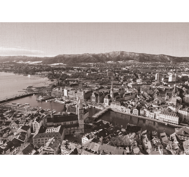 Living room blind zürich with mountains view - TenStickers
