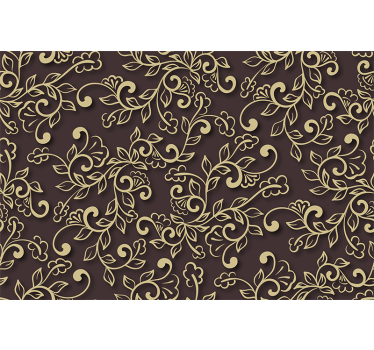 Living room blind in golden tree leaves style - TenStickers