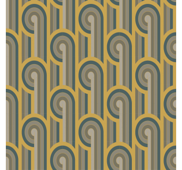 Living room blind with art deco geometric patterns - TenStickers