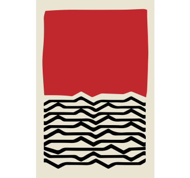 Living room blind in red with irregular black lines - TenStickers