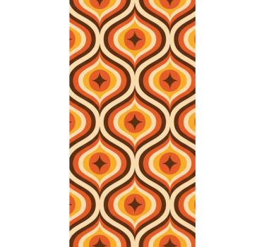 Vintage roller blind with 70s orange design - TenStickers