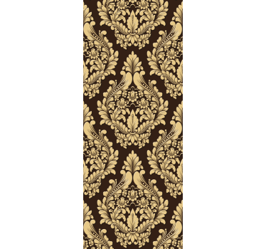 Vintage roller blind with golden floral design - TenStickers