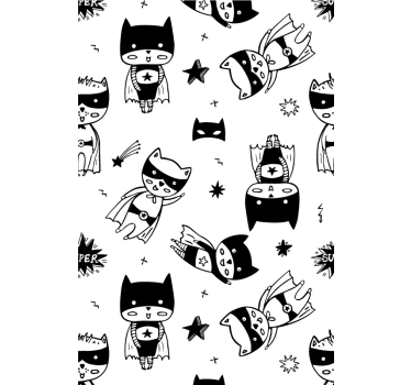 Superhero Cartoon Sketch childrens blind - TenStickers